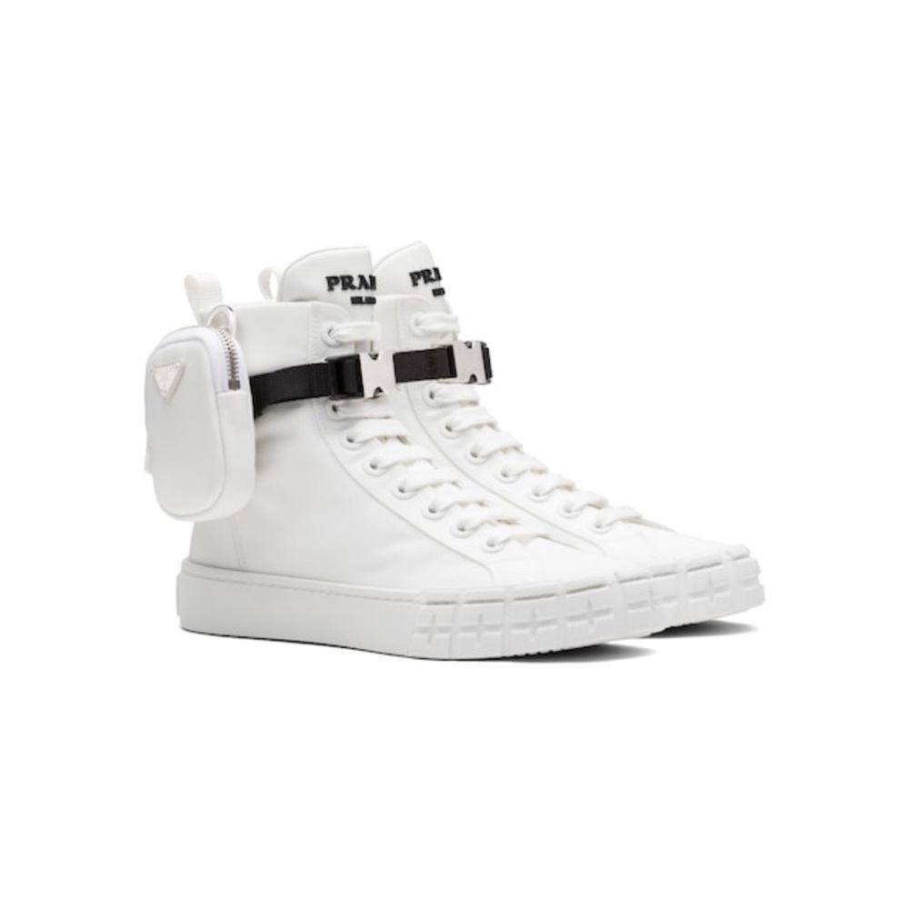 Prada White High Top Shoes w/ Bag